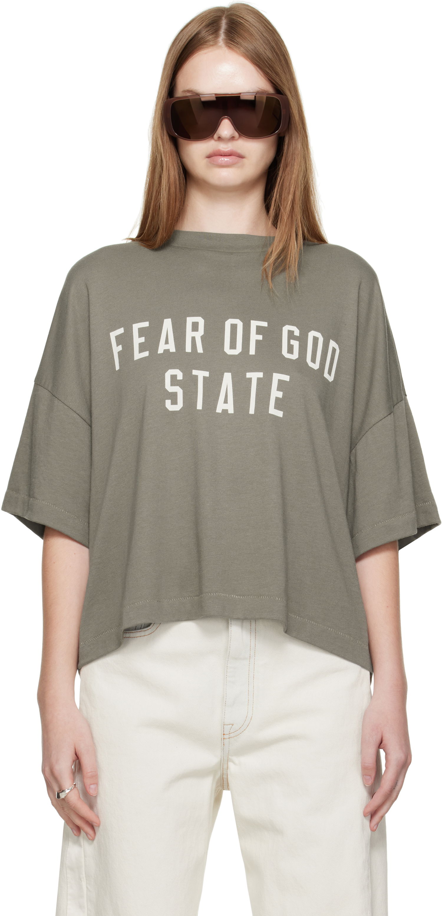 Tričko Fear of God Fear of God ESSENTIALS Boxy T-Shirt Zelené | 125SP257167FW, 0