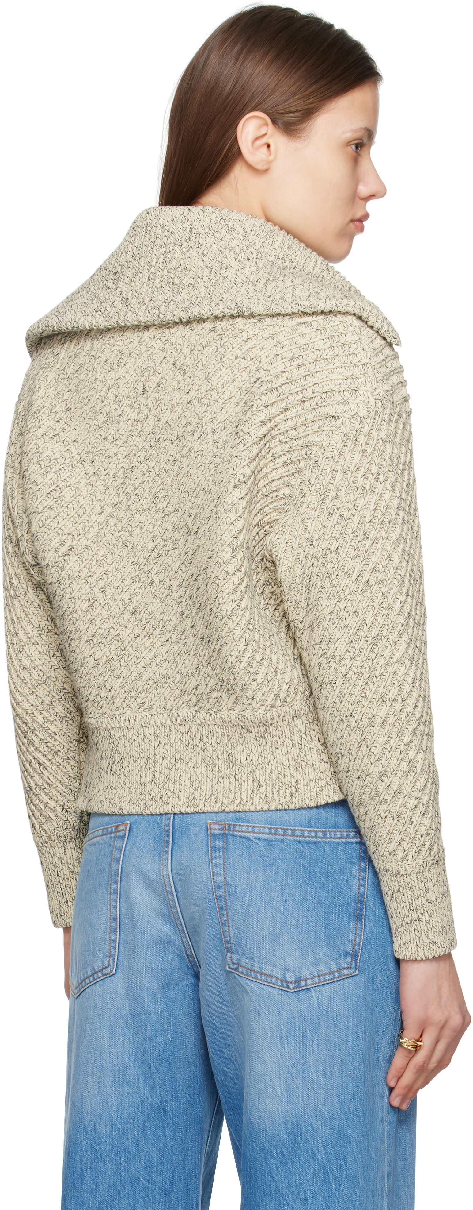 Ferragamo Cotton Diagonal Rib Knit Sweater