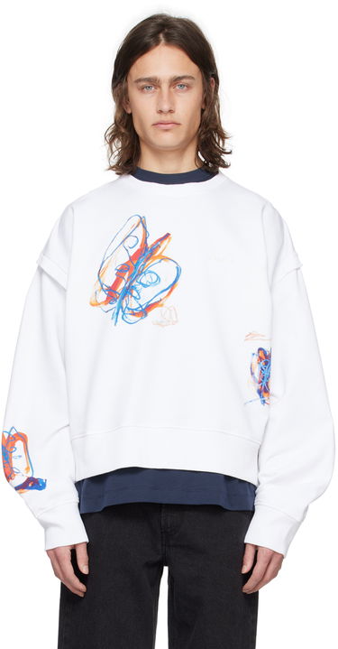 Mikina Études Parade Print Cropped Sweatshirt Biela | E24MC221A01300, 0
