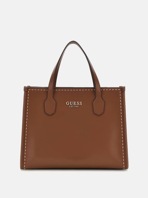 Kabelka GUESS Silvana Stitch Handbag Hnedá | HWVC8665220