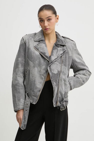 Bunda Fiorucci Fiorucci Acid Wash Denim Moto Jacket Šedá | U01FMDJA177DN03DN07, 3