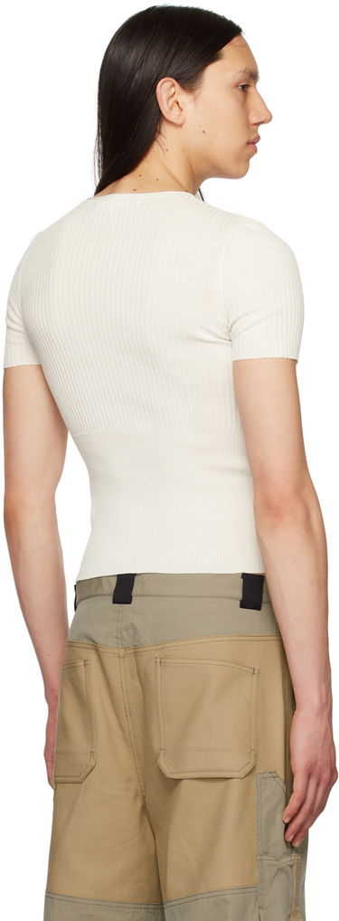 Crop Top Dion Lee Dion Lee Gradient Rib T-Shirt Biela | C7192S23, 2