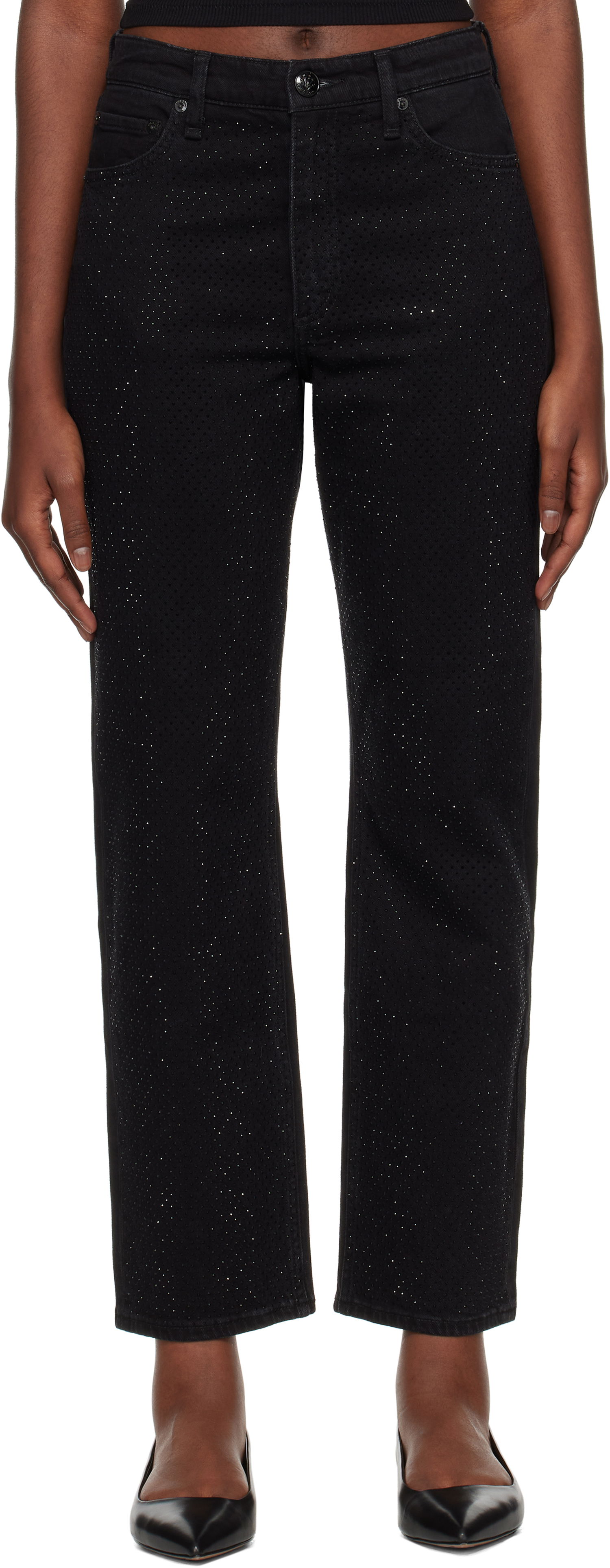 Džínsy rag & bone rag & bone Harlow Straight Jeans Čierna | WDD24F2956FMSI, 0