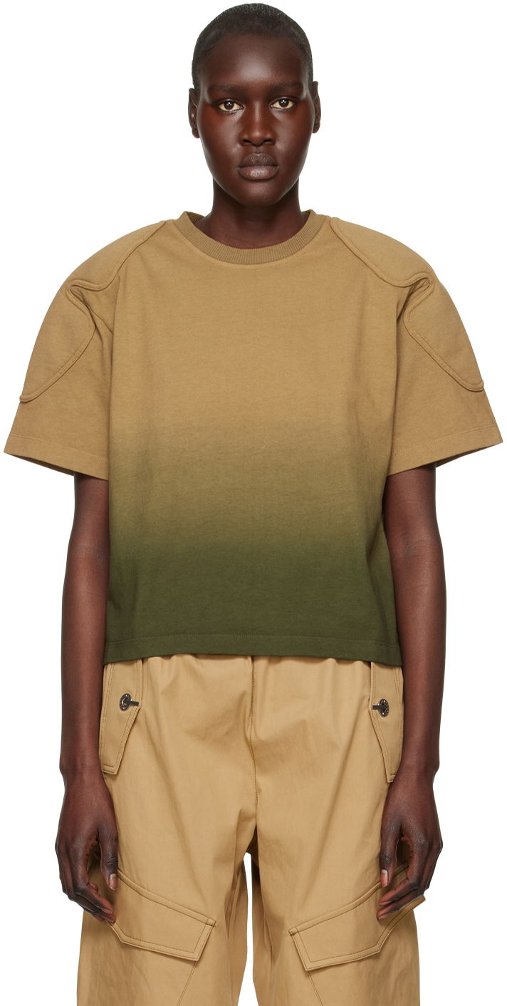 Crop Top Dion Lee Sunfade Gradient Cropped T-Shirt Hnedá | C3090R23, 0