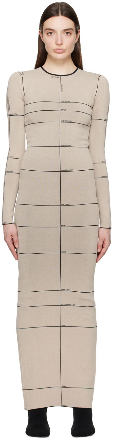 Šaty VETEMENTS Checked Maxi Dress Béžová | WE64KN310O, 0