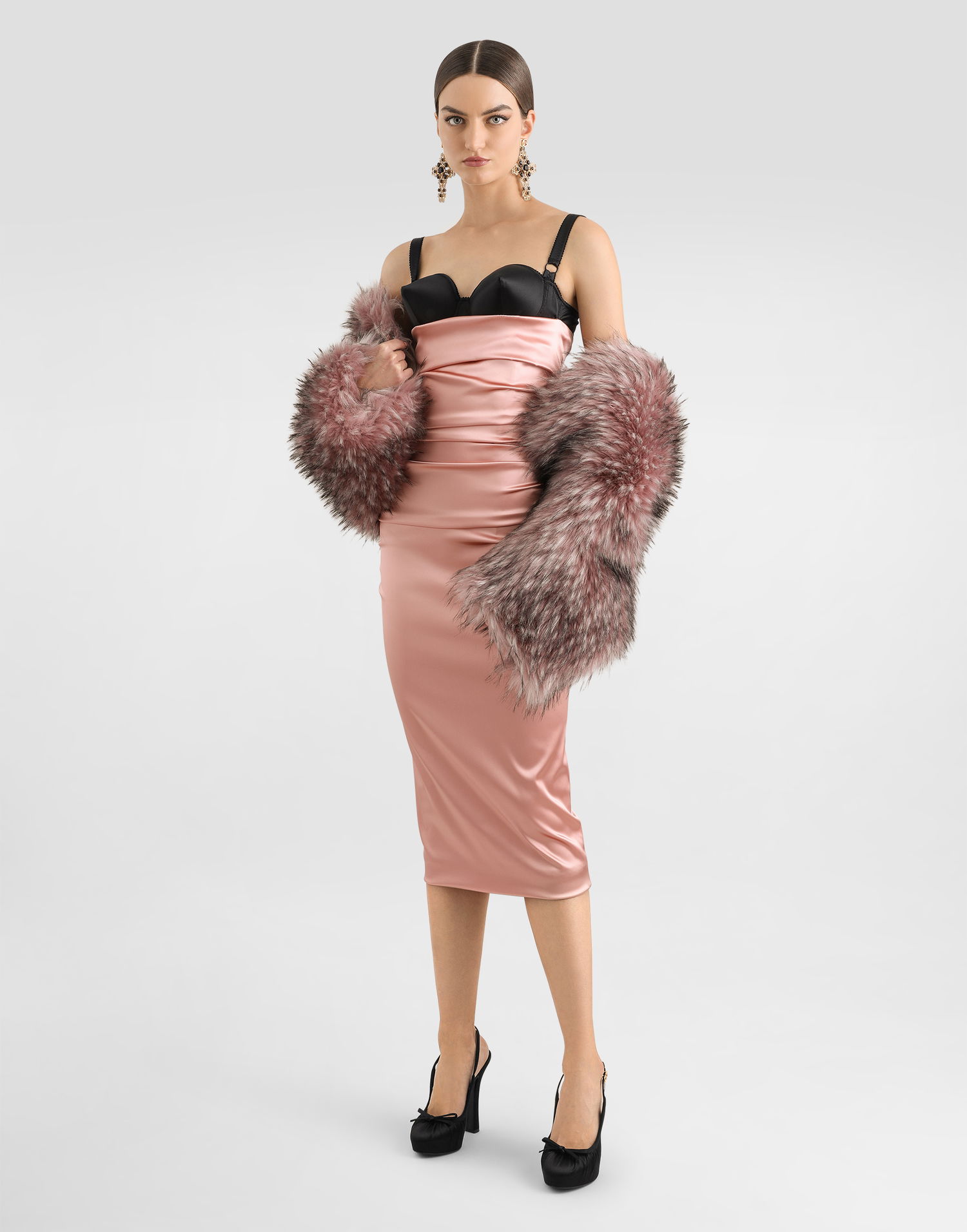 Vesta Dolce & Gabbana Dolce & Gabbana Faux Fur Cropped Shrug Ružová | F27FEFFUS0GF0568, 1