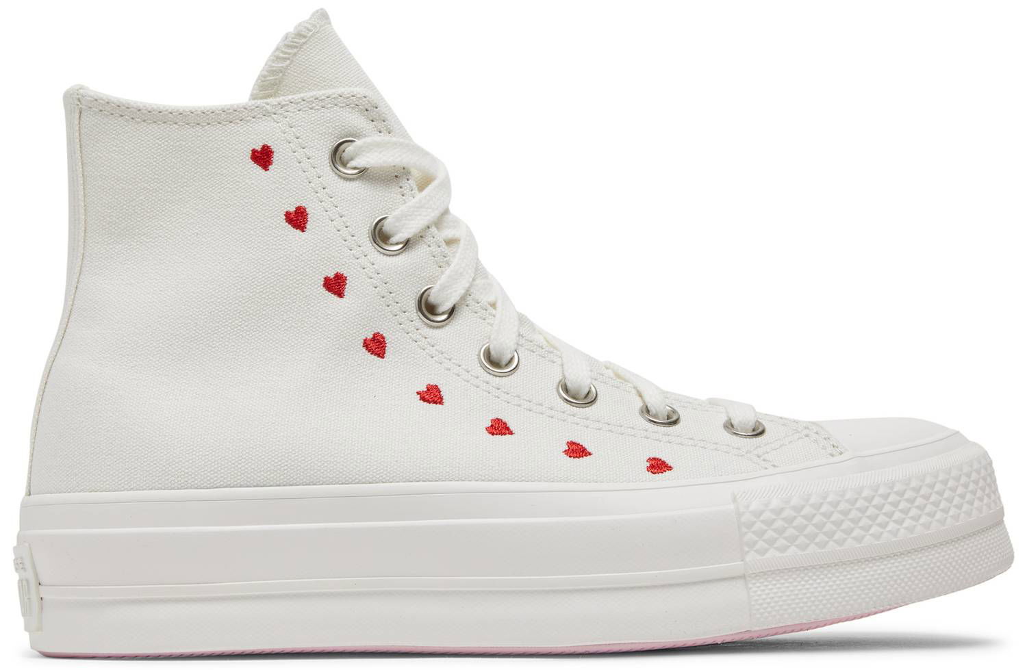 Tenisky a topánky Converse Chuck Taylor All-Star Lift Hi "Embroidered Hearts" W Biela | A01599C, 1