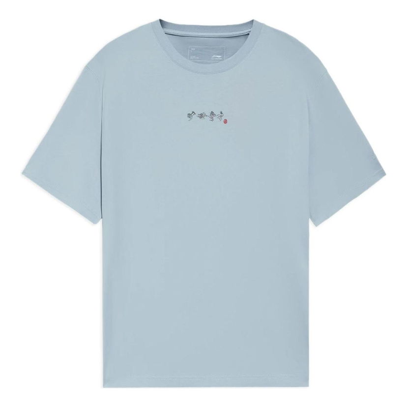 Tričko Li-Ning Casual Printed Tee Modrá | AHSS371-6
