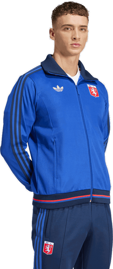 Vetrovka adidas Originals Olympique Lyon 75 Anniversary Track Jacket Modrá | jl8078, 5