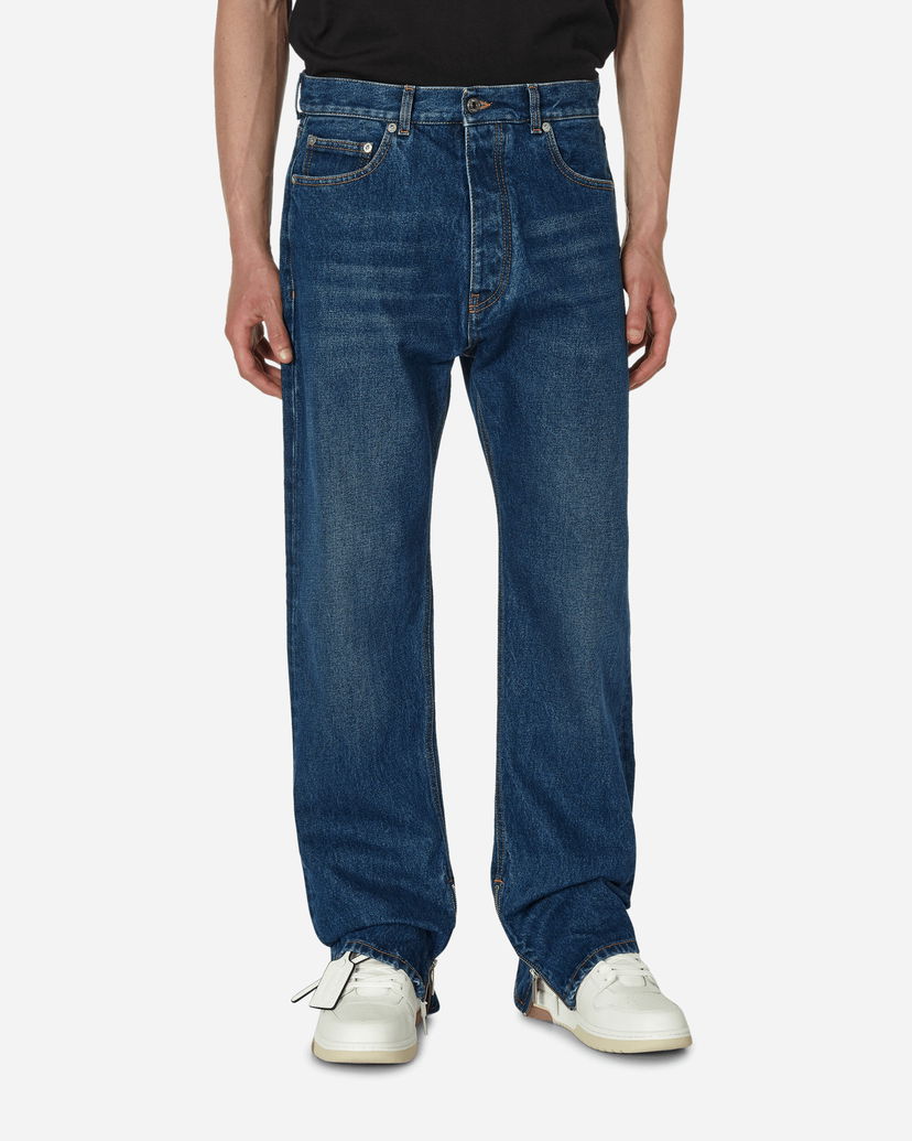 Džínsy Off-White Arrow Tab Zip Skate Jeans Medium Blue Modrá | OMYA177F23DEN002 4400