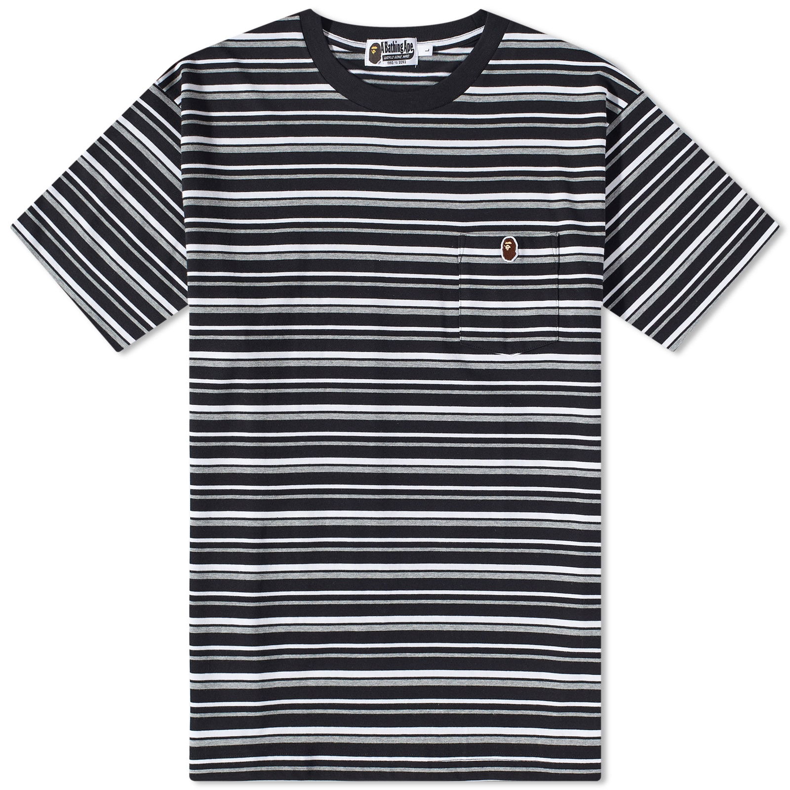 Striped One Point T-Shirt Black