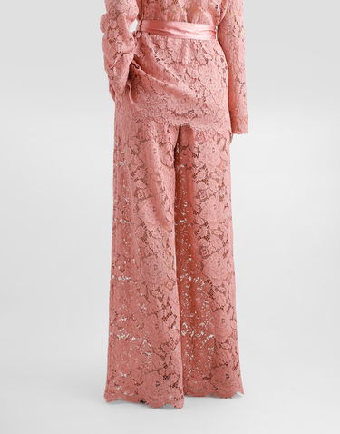 Nohavice Dolce & Gabbana Dolce & Gabbana Flared Floral Lace Pants Ružová | FTC9UTHLM7LF0473, 3