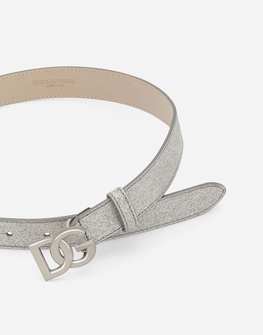 Opasok Dolce & Gabbana Dolce & Gabbana Glittery Fabric Belt Metalická | EE0068AF22080998, 3