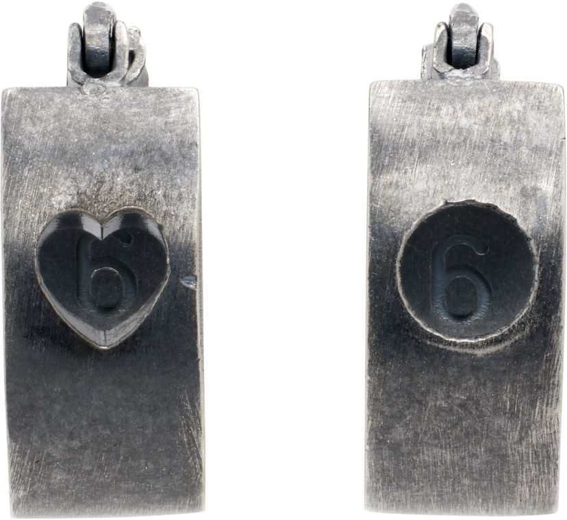 Náušnice Maison Margiela MM6 Maison Margiela Industrial Number 6 Earrings Metalická | SM7VG0085 P7356