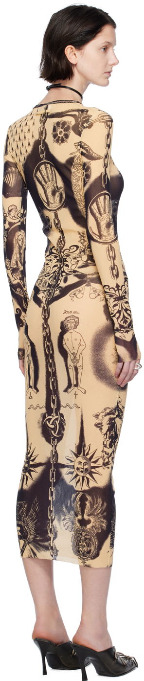 Šaty Jean Paul Gaultier Gaultier Heraldique Mesh Midi Dress Béžová | 23/15-F-RO075-T539-6359, 2