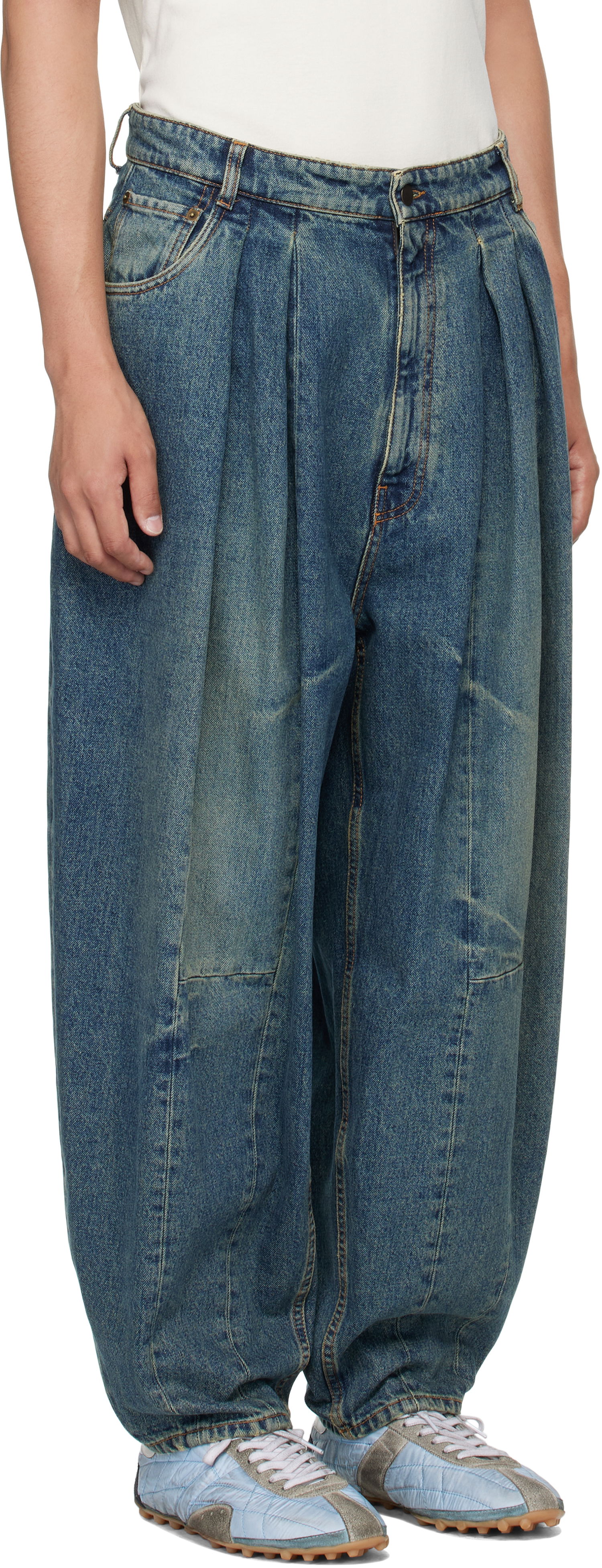 Džínsy HED MAYNER Hed Mayner Pleated Denim Jeans Modrá | HMMB67030A-HB251, 1