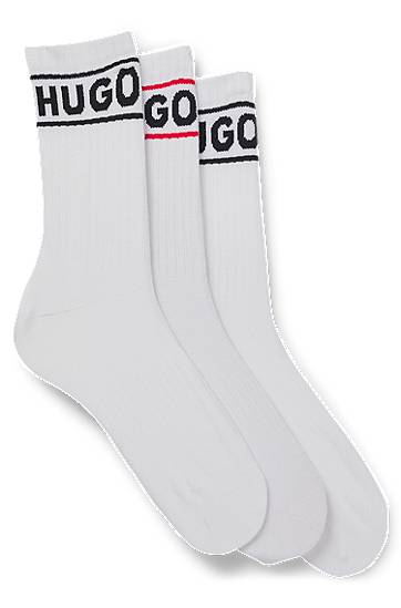 Ponožky BOSS HUGO Three-Pack Short Socks with Logo Biela | 50517669
