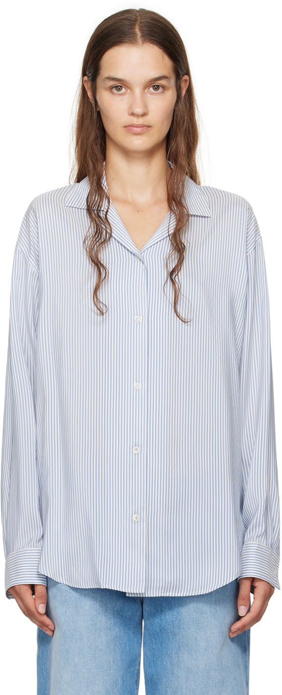 Košeľa The Row Striped Button-Up Shirt Modrá | 8165-W3030, 0