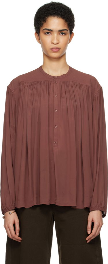 Košeľa LEMAIRE Lemaire Gathered Long Sleeve Blouse Hnedá | TO1238 LF832, 0