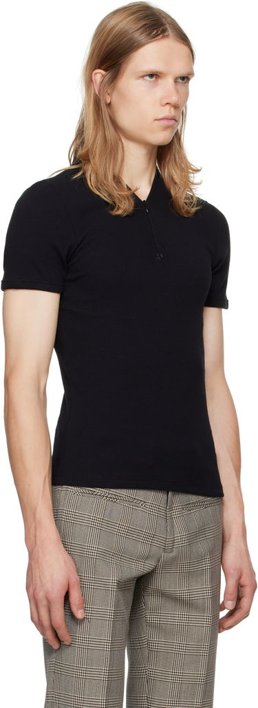 Tričko Courrèges 90's Rib Zipped T-Shirt Čierna | 324JTS145JS0121, 1