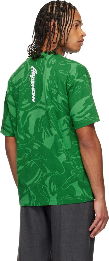 Tričko AAPE by A Bathing Ape Moonface Logo Camo T-shirt Zelené | AAPTEM1602XXNGRZ, 2