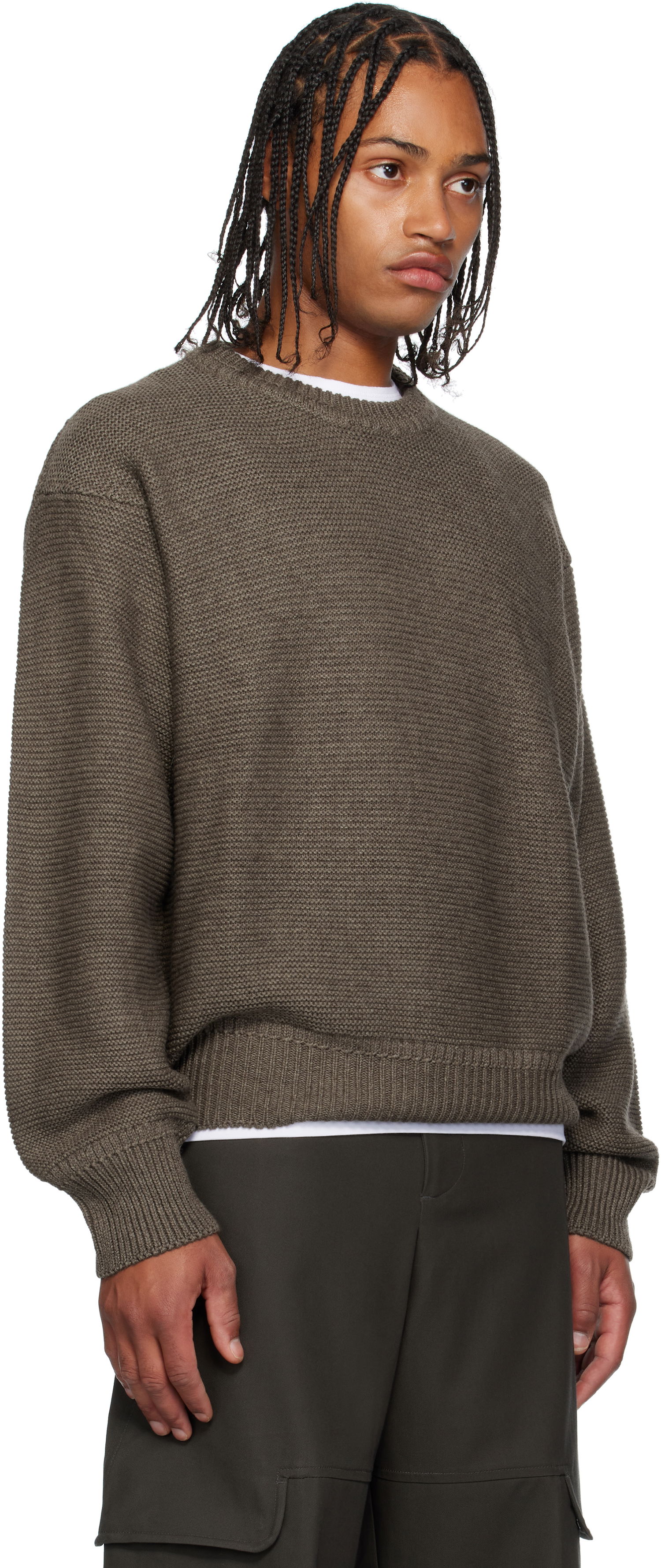 Sveter sage NATION Sage Nation Mackenzie Knit Wool Sweater Hnedá | S064 MACKENZIE KNIT WOOL MUSHR, 1