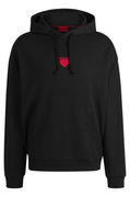Terry Hoodie with Slogan and Heart Graphics