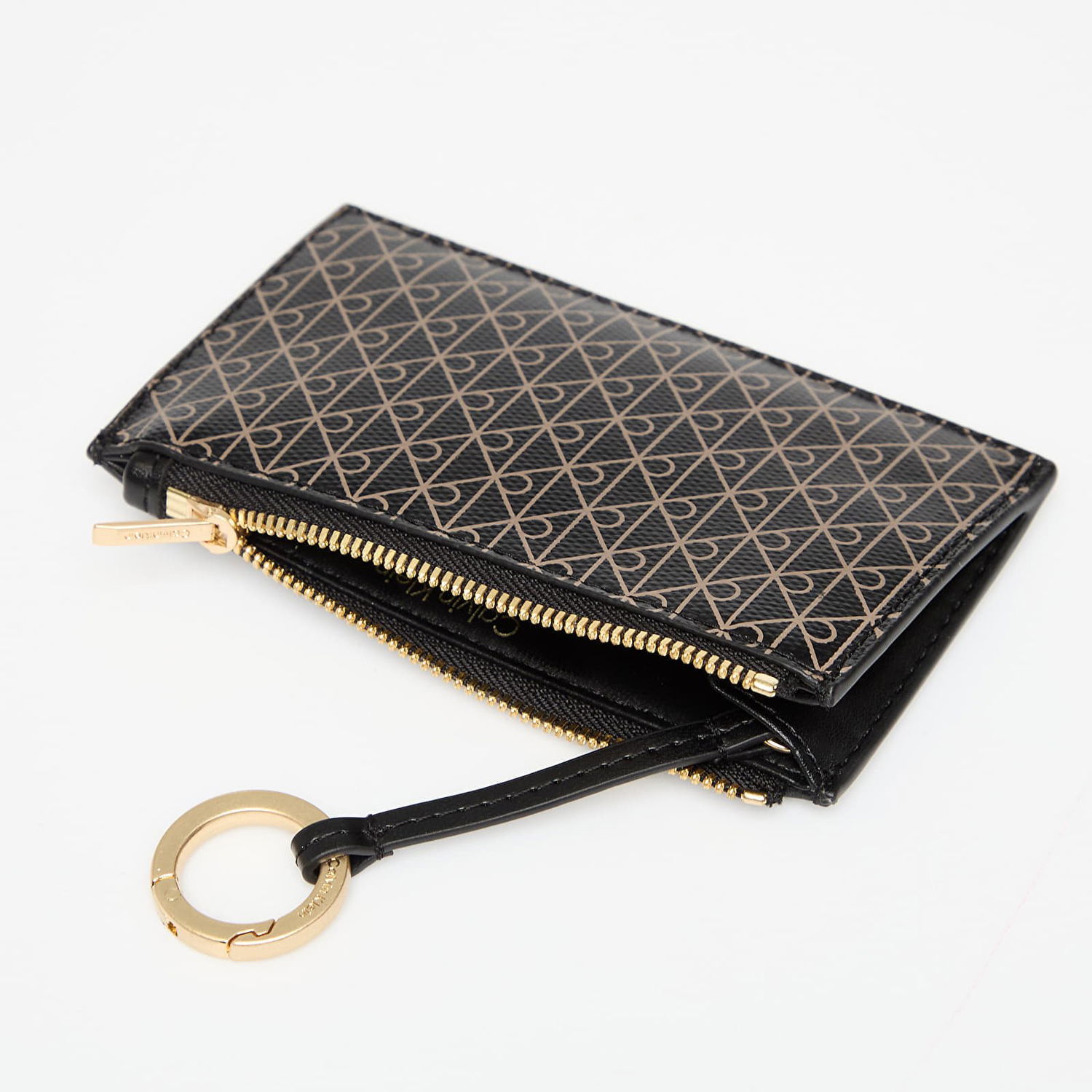 Peňaženka CALVIN KLEIN Calvin Klein Emblem Aop Top Zip Cardholder Čierna | LV04F1084G 2XA, 1