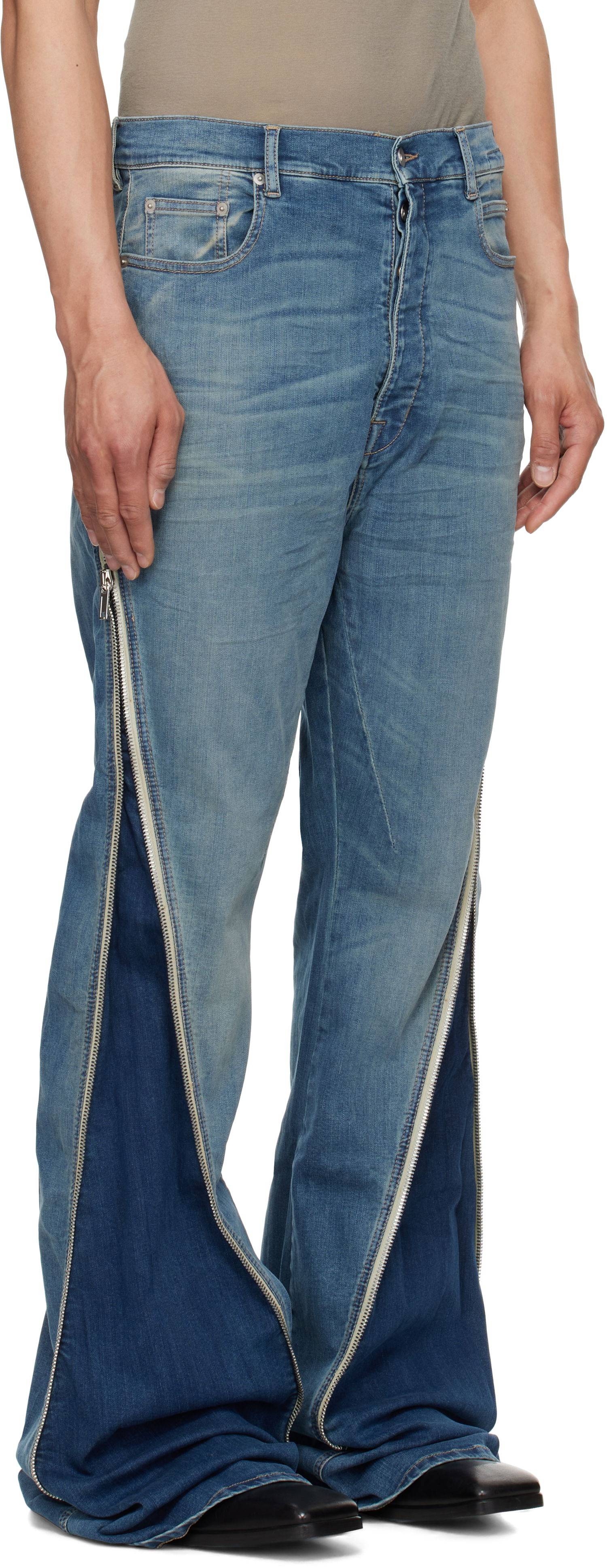 Džínsy Rick Owens Rick Owens DRKSHDW Hollywood Bolan Banana Jeans Modrá | DU01E3363 SDWB, 1