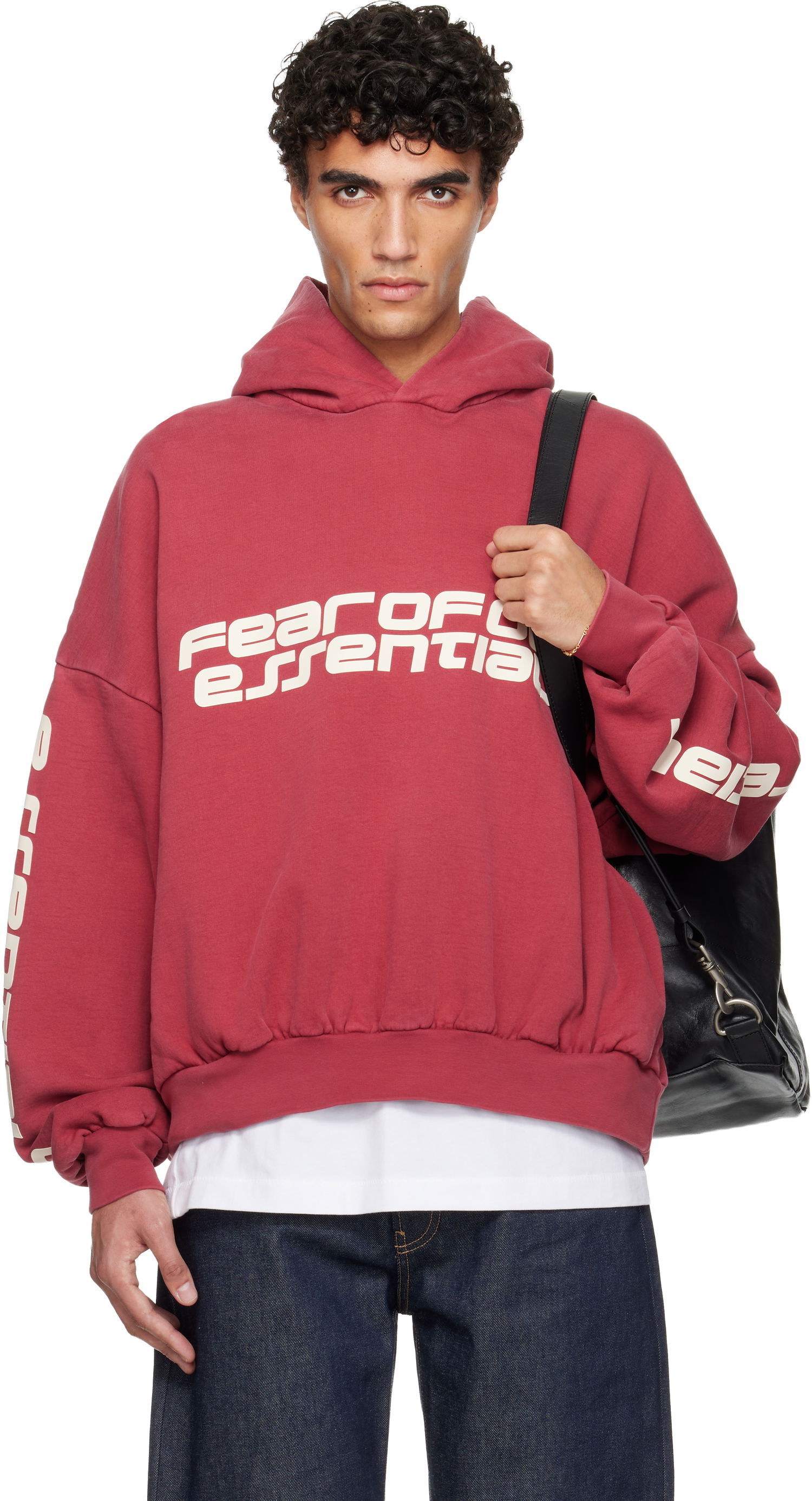 Mikina Fear of God ESSENTIALS Holiday Cropped Relaxed Hoodie Vínová | 192HO256901F, 0