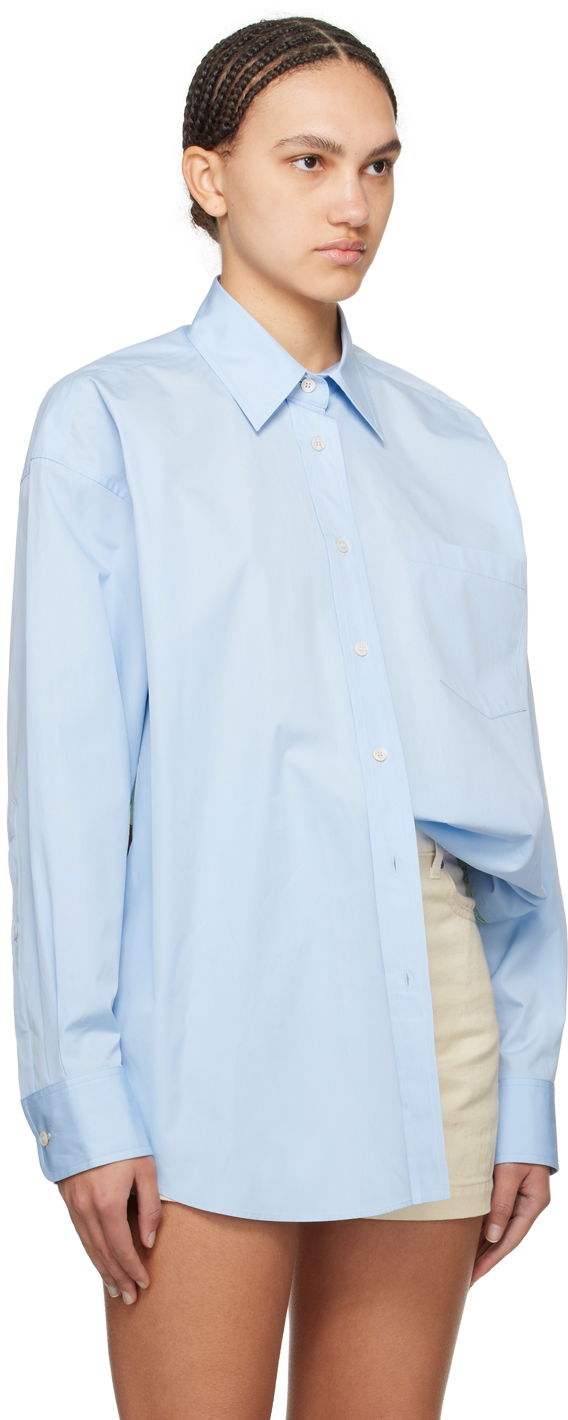 Košeľa Stella McCartney Stella McCartney Women's Patch Pocket Shirt Modrá | 620093SMA90, 1
