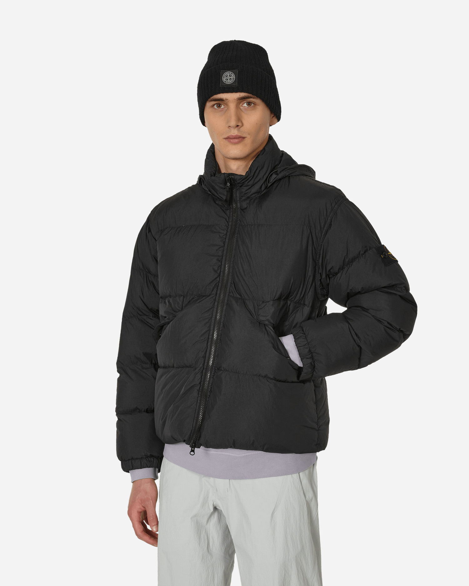 Prešívaná bunda Stone Island Garment Dyed Crinkle Reps Down Jacket Black Čierna | 791540623 V0029, 1
