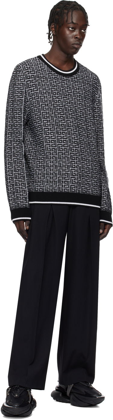 Sveter Balmain Geometric Knit Sweater Čierna | EH1KD000KI03, 3