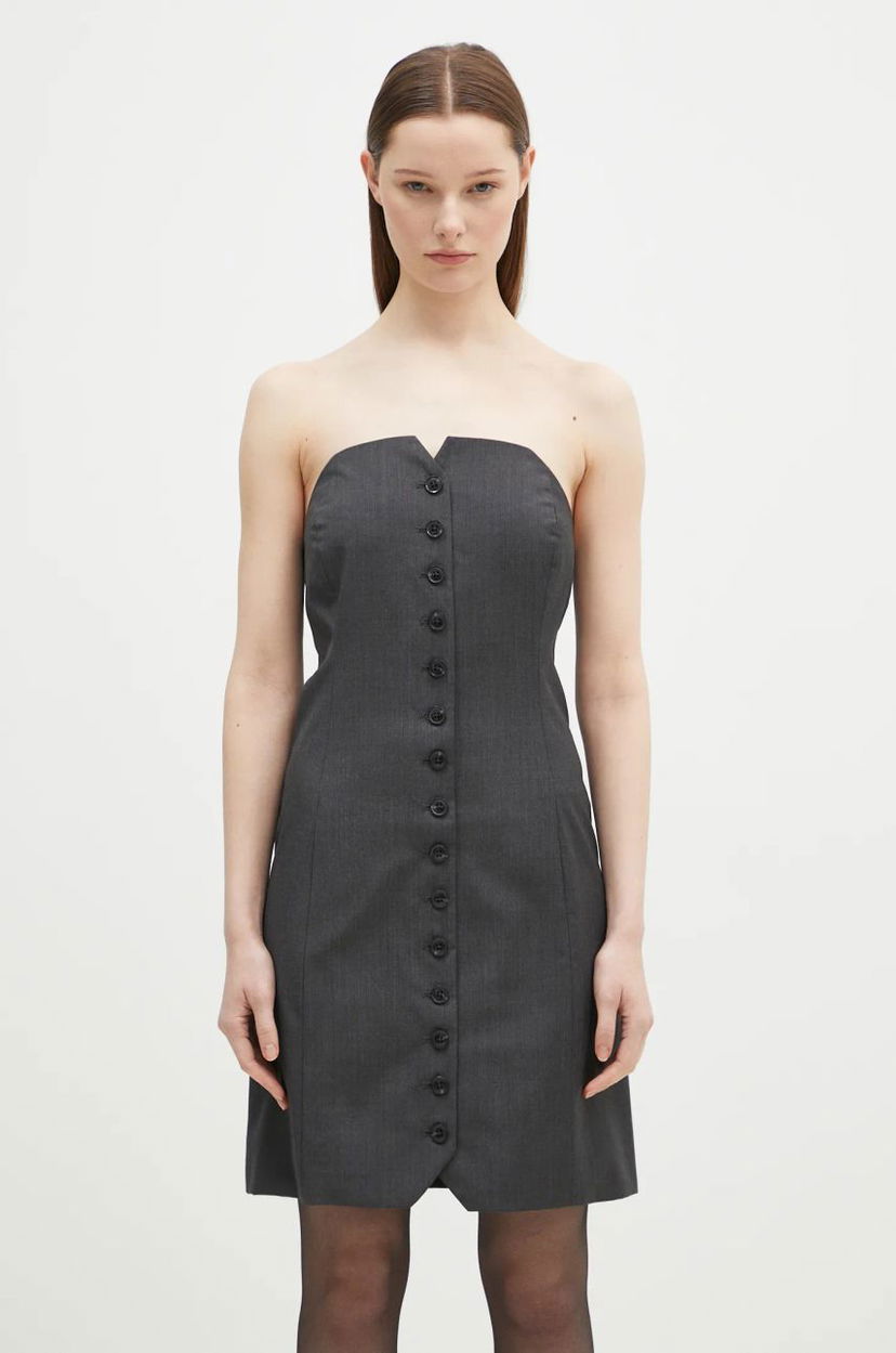 Šaty Samsoe Samsoe Samsoe Samsoe Saellen Mini Dress Šedá | F24400132