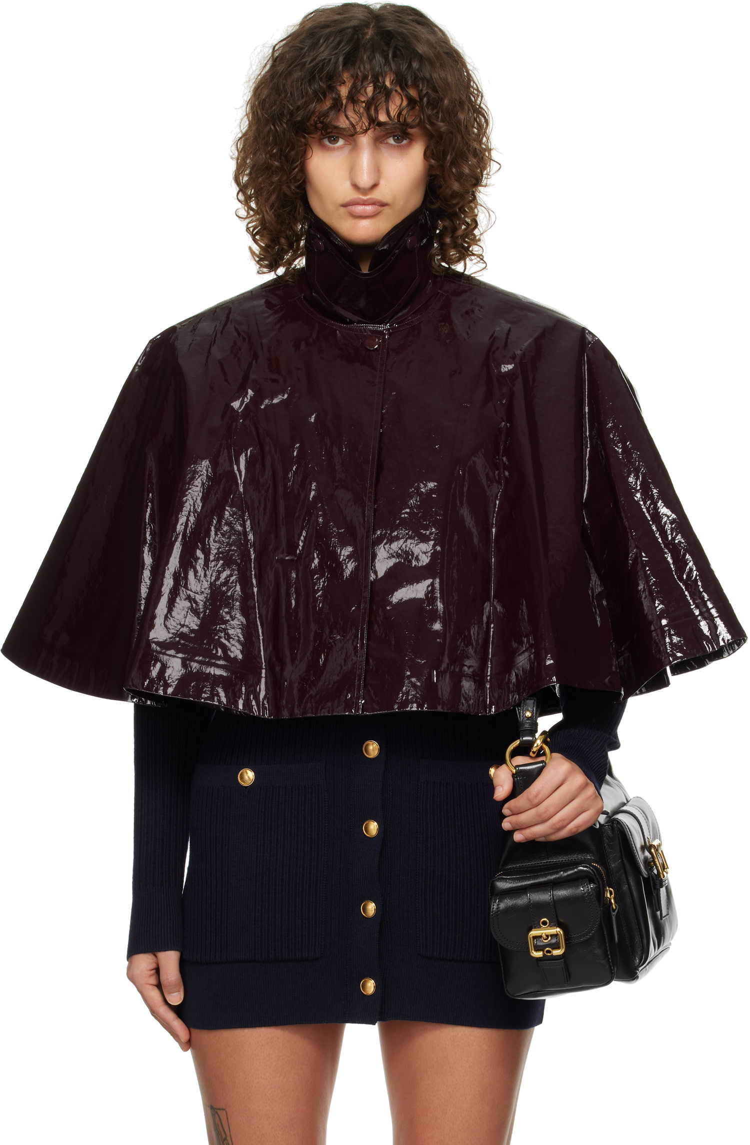 Bunda CHLOÉ Short Cape Jacket Hnedá | CH24WMA58145, 0
