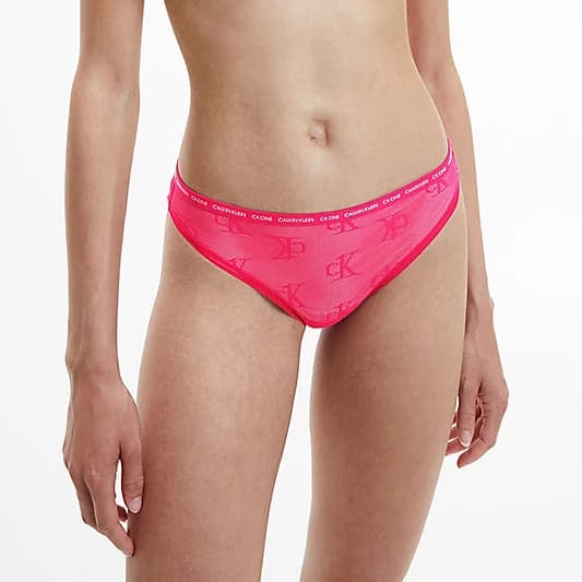 Nohavičky CALVIN KLEIN Logo Lace Bikini Ružová | QF6792E XI9, 0
