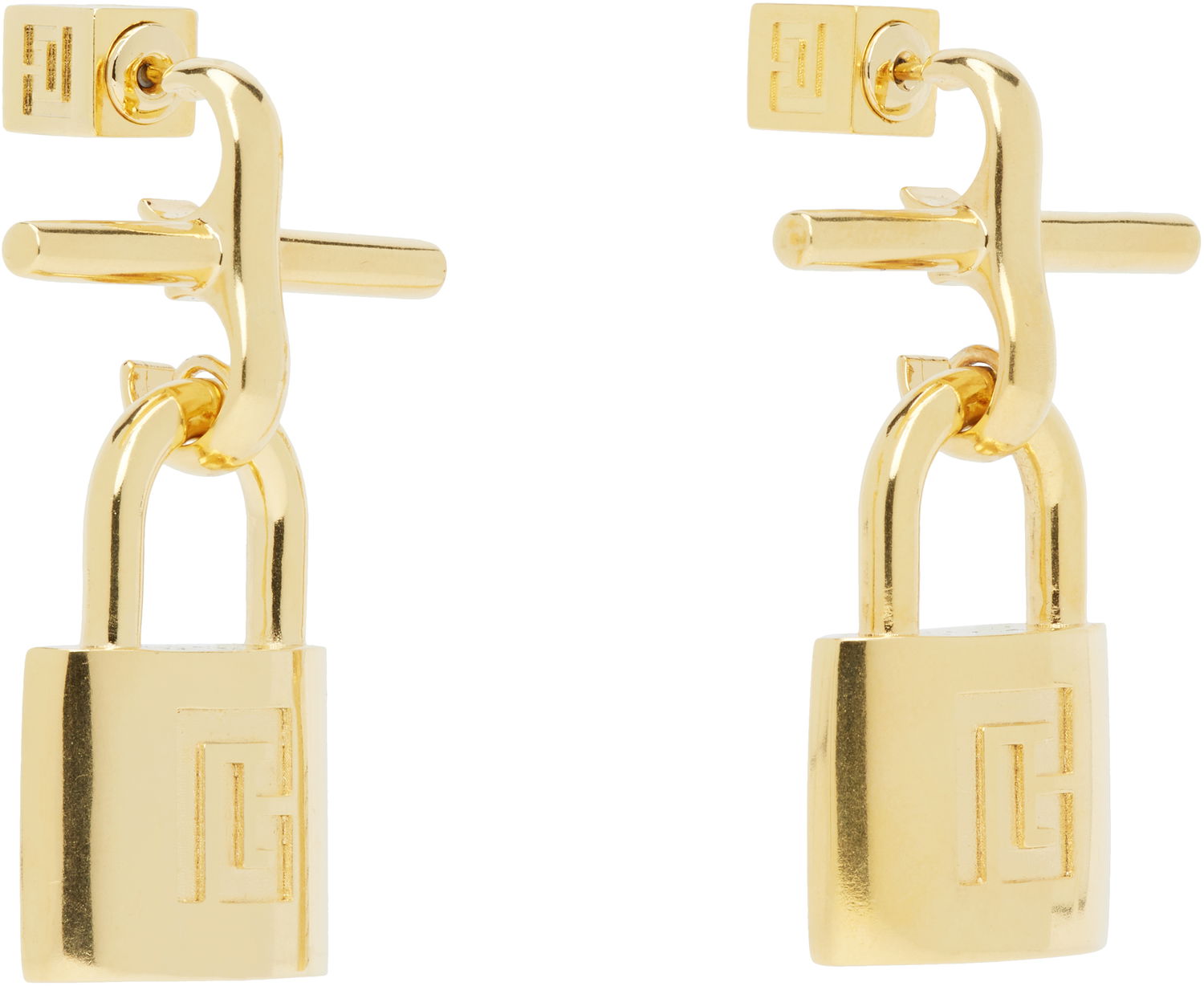 Náušnice Balmain Pulse Padlock Drop Earrings Žltá | FN0XK555MBRA, 1
