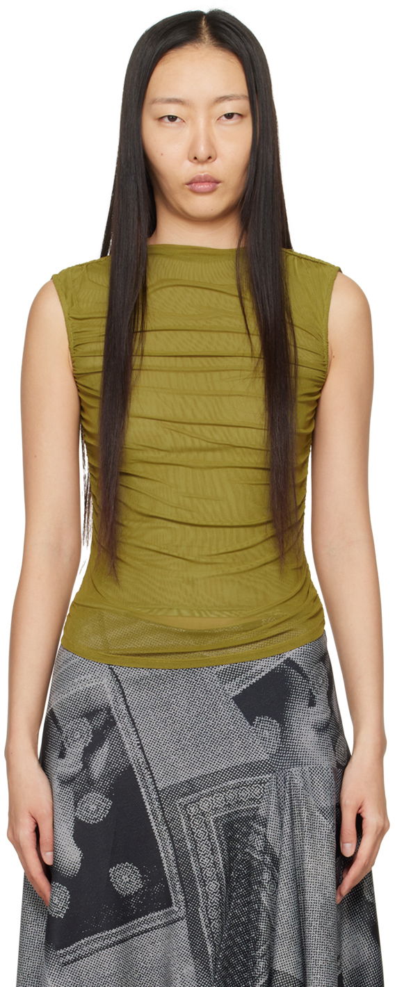 Tielko Miaou Miaou Cam Ruched Tank Top Zelené | 7093PM2CED, 0