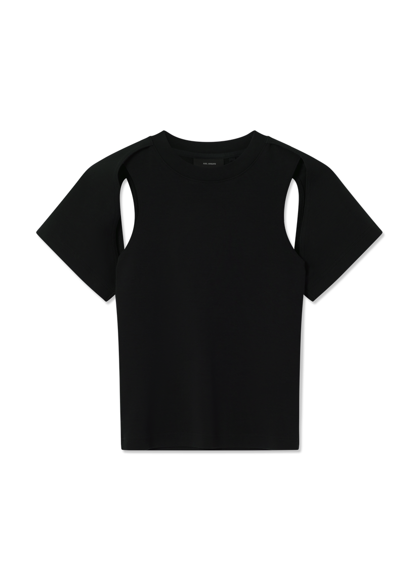 Tričko AXEL ARIGATO Solar Cut-Out Sleeve T-Shirt Čierna | A3418002