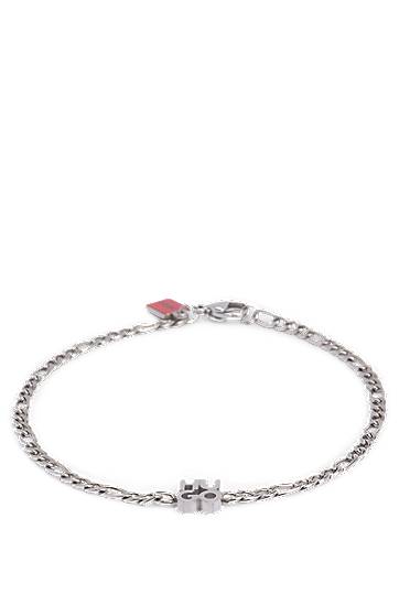 Náramok BOSS Chain bracelet with stacked-logo plaque Metalická | 50552597