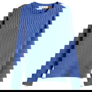 Marni Men's Ribbed Crew Knit Sweater with Logo, Size 48