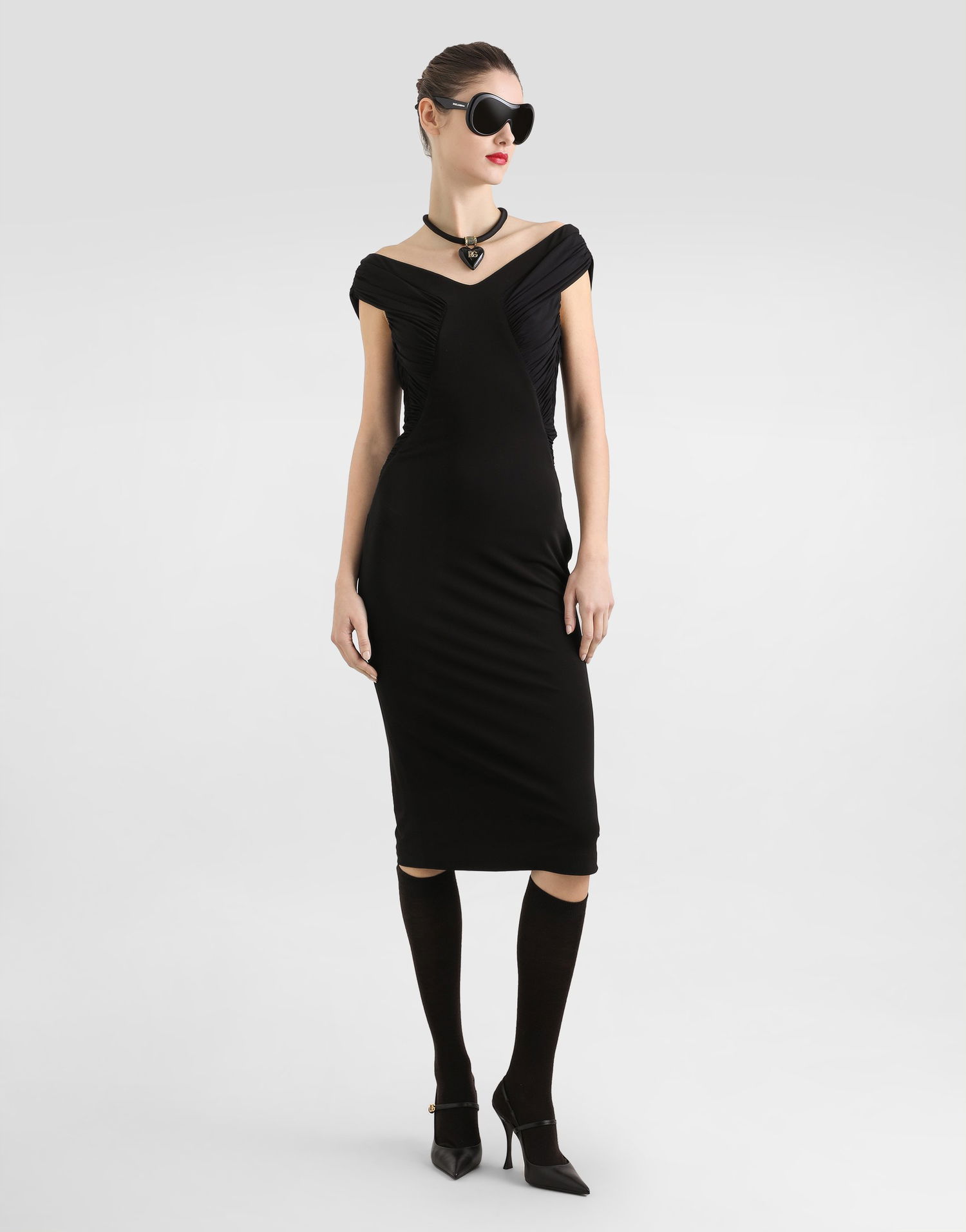 Šaty Dolce & Gabbana Dolce & Gabbana Crepe Organza Dress Čierna | F6TWQTFUGTDN0000, 1