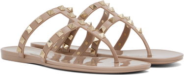 Starostlivosť o obuv Valentino Valentino Garavani Rockstud Thong Sandals Béžová | 6W2S0T84PVS, 3