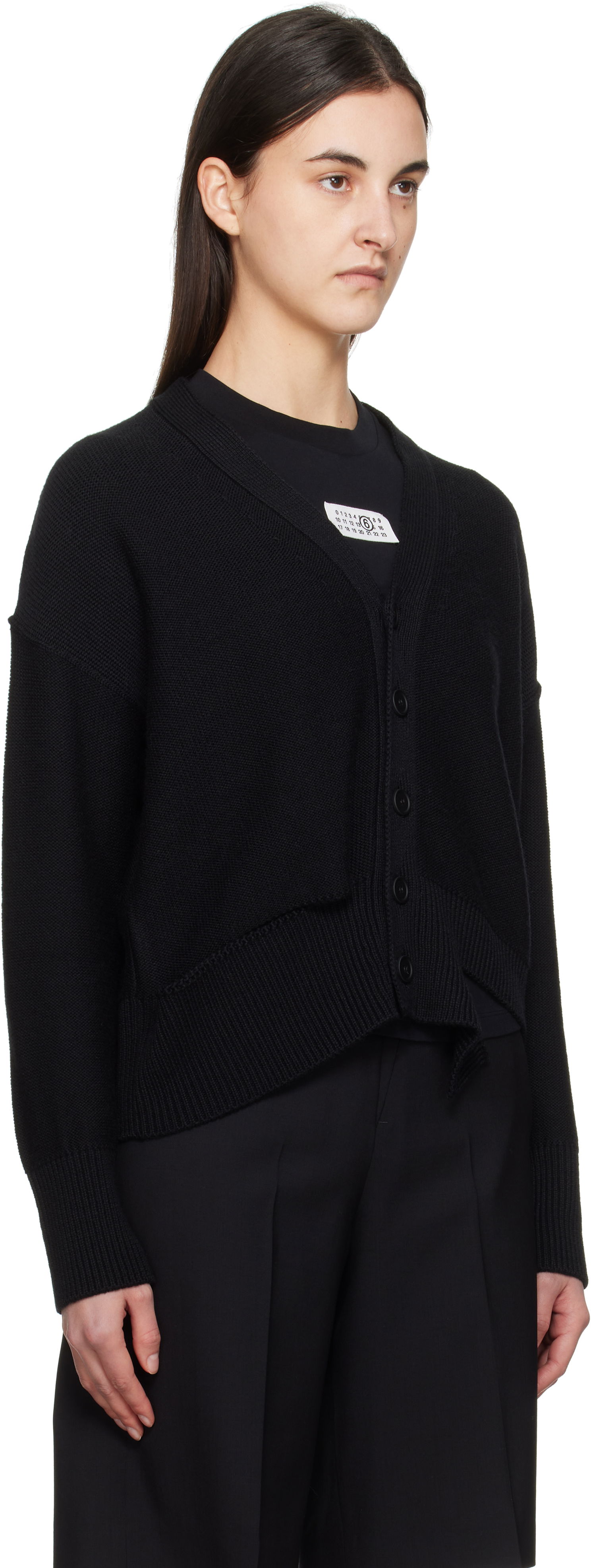 Sveter Maison Margiela MM6 Maison Margiela Boxy Ripped Cardigan Čierna | S52HP0026 M13044, 1