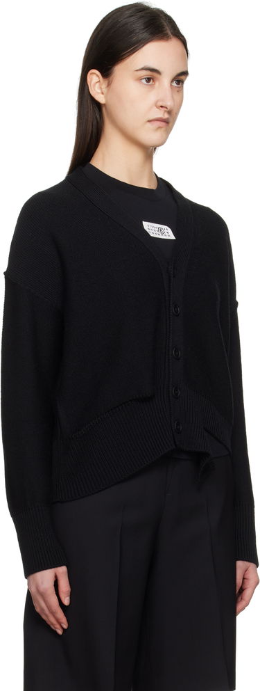 Sveter Maison Margiela MM6 Maison Margiela Boxy Ripped Cardigan Čierna | S52HP0026 M13044, 1