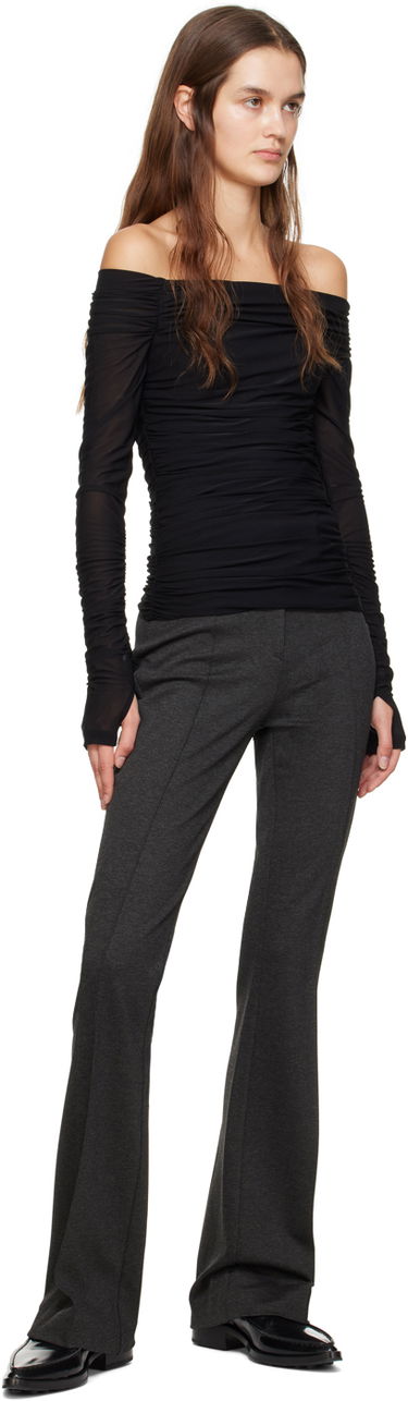 Tielko Helmut Lang Ruched Long Sleeve T-Shirt Čierna | N10HW510, 3