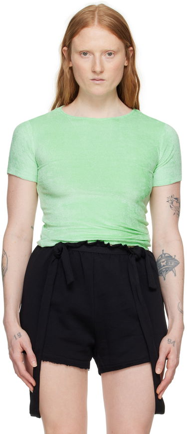Tričko Baserange Omo Terrycloth Slim-Fit T-Shirt Zelené | TOOT-VE-SU24, 0