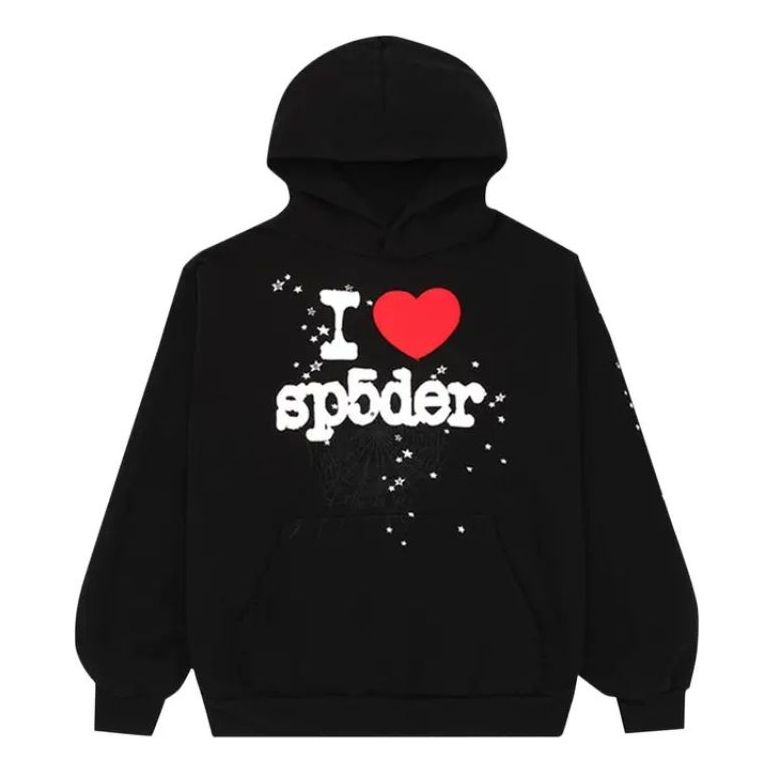 Mikina Sp5der SP5DER I Heart SP5 Souvenir Hoodie Čierna | SP5D0124