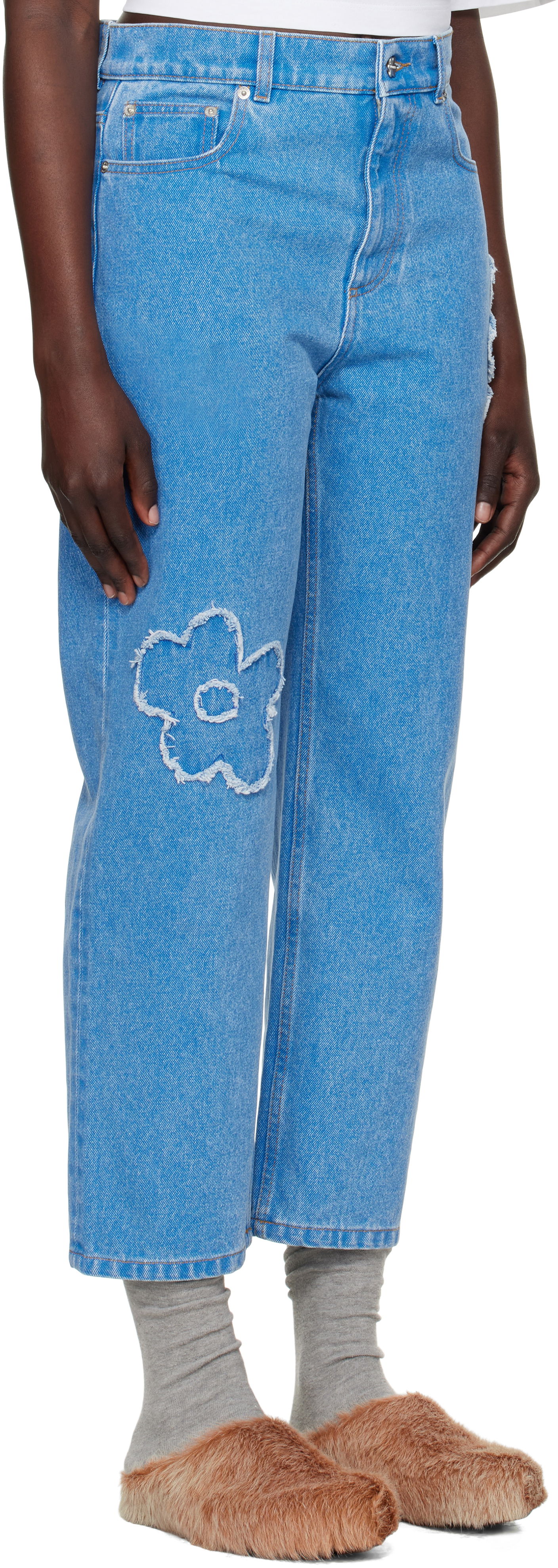Džínsy Marni Marni Boyfriend Jeans with Flower Appliqué Modrá | PAJD0425Q2 USCX34, 1