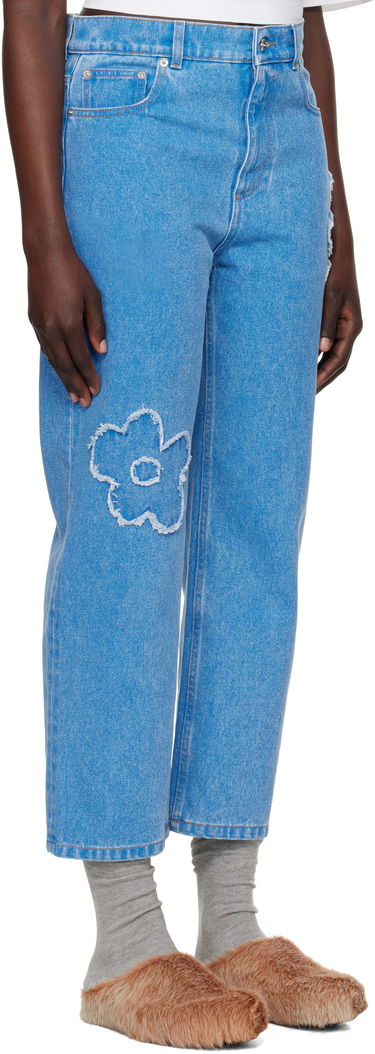 Džínsy Marni Marni Boyfriend Jeans with Flower Appliqué Modrá | PAJD0425Q2 USCX34, 1
